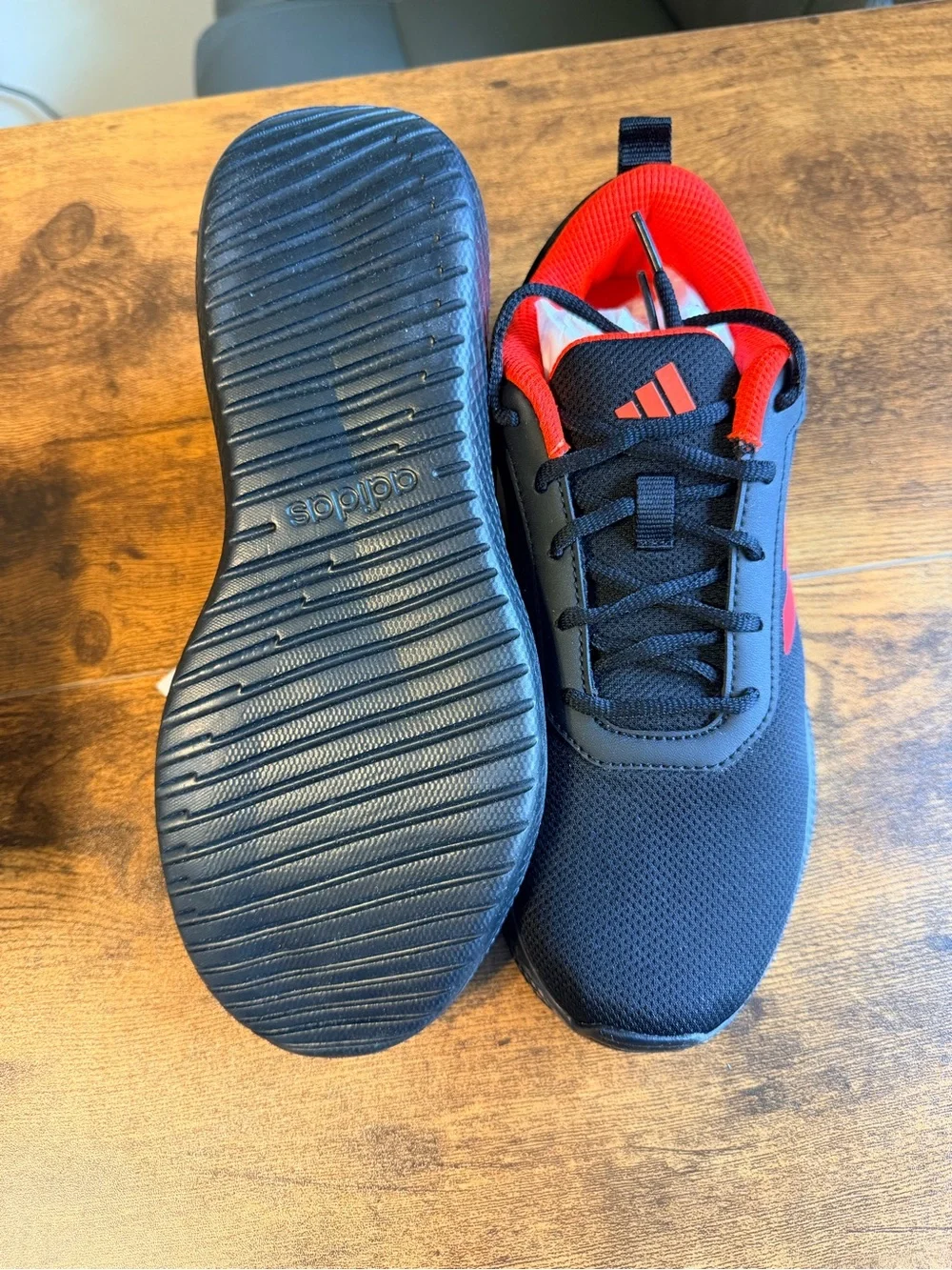 adidas Kids Black & Red Lightweight Runner